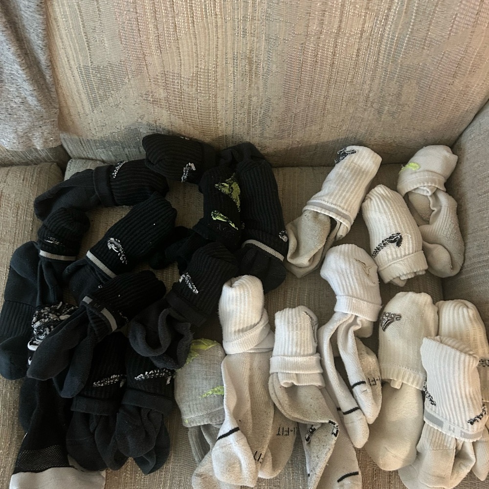 Black and White Athletic Socks Set